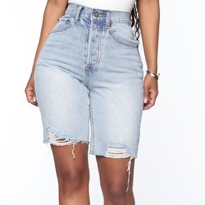 Fashion Nova Favorite Longline Denim Shorts